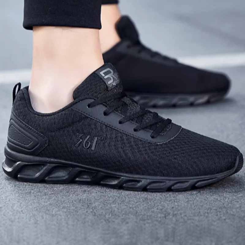 361° Cushioning Low Top Running Shoes Men's Black Gray-2