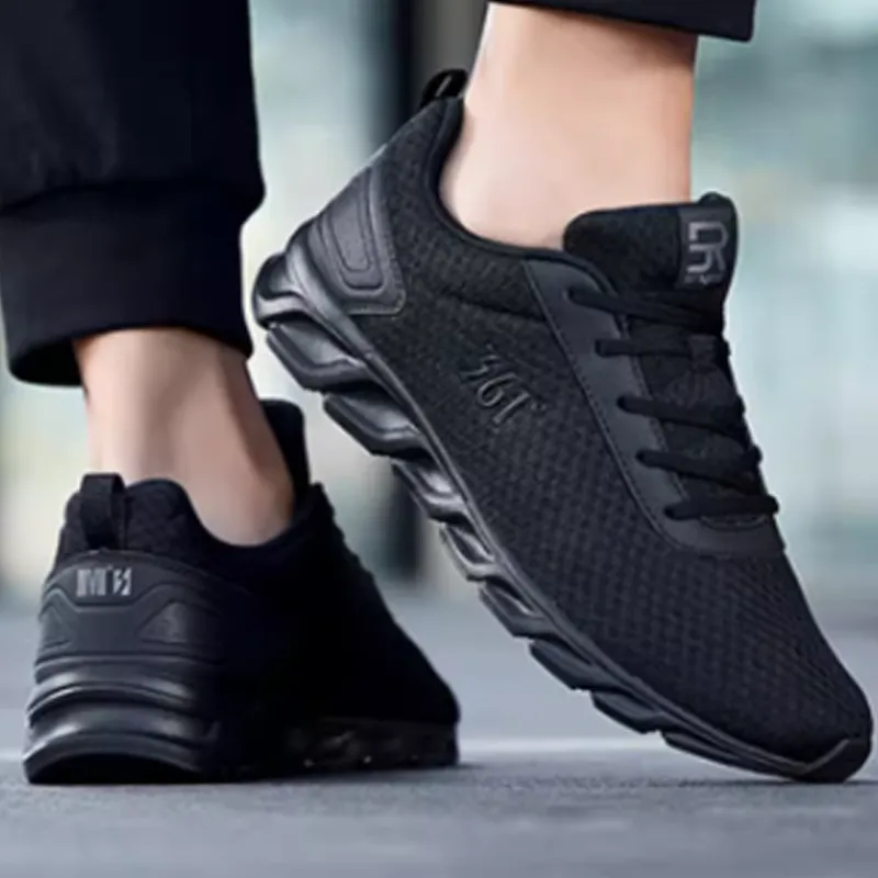 361° Cushioning Low Top Running Shoes Men's Black Gray-4