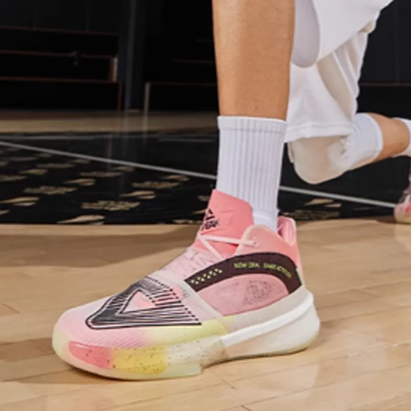 PEAK Surfing The Big Triangle 1.0 Durable Breathable Mid Top Basketball Shoes Men's Pink-3