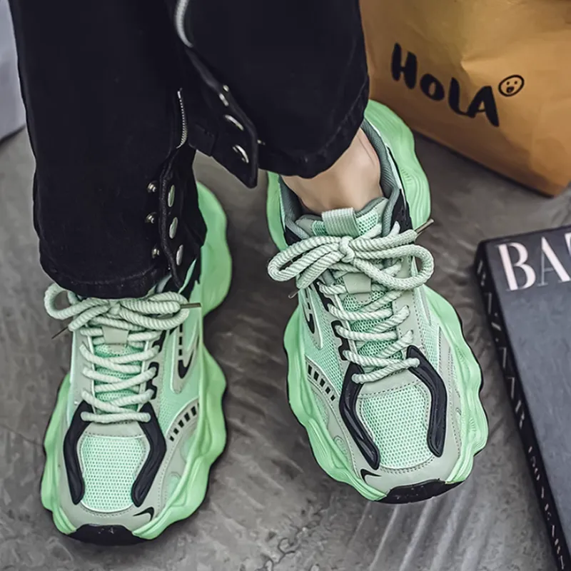 GAISIMA Breathable Height Increasing Low-Top Chunky Sneakers Men's-1