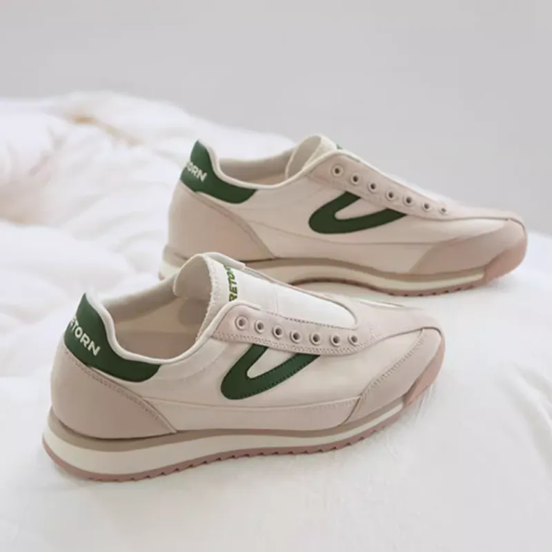 TRETORN RawlinsElastic Low-Top Casual Shoes Unisex White Green-2