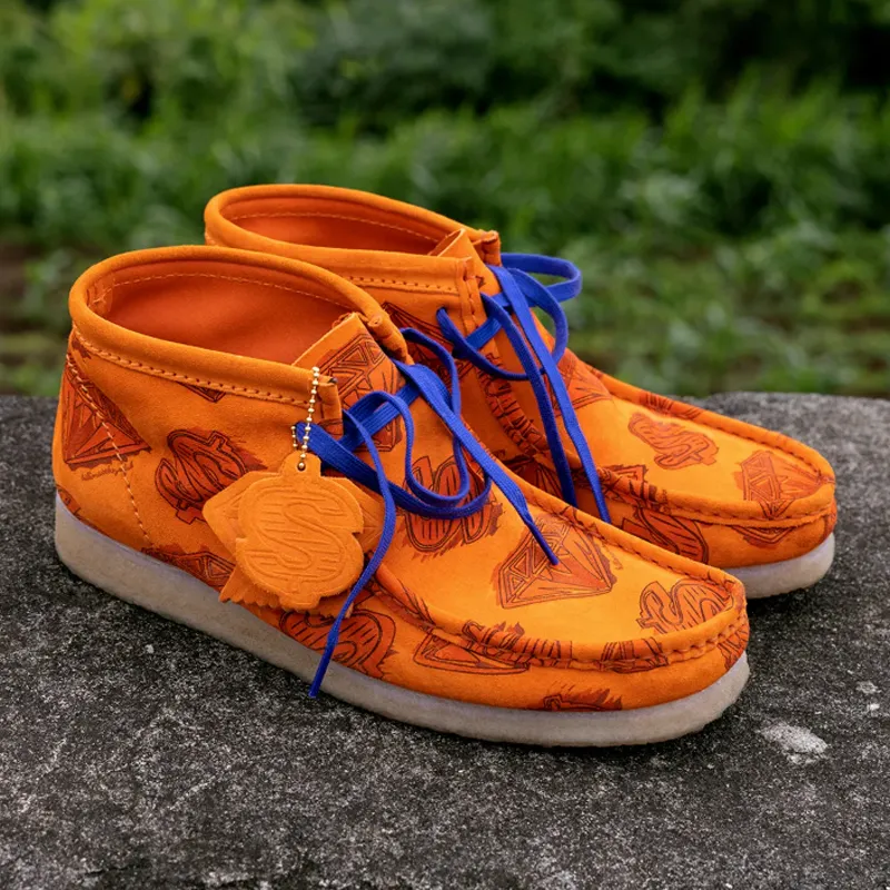 clarks Originals Wallabee Boot Billionaire Boys Club Diamonds & Dollars Orange-2