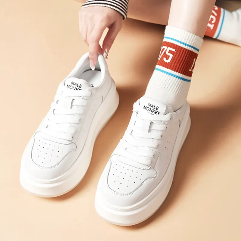 MALEMONKEY Low Top Casual Shoes Women's White-3