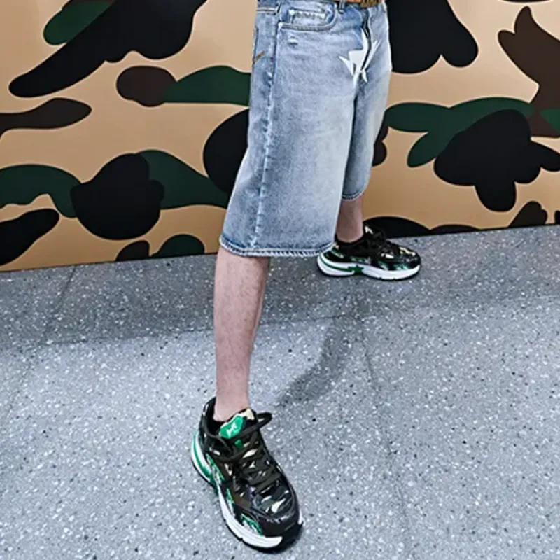 MASIWEI x A BATHING APE SHARK STA Low Top Casual Shoes Men's Black Brown Green-3