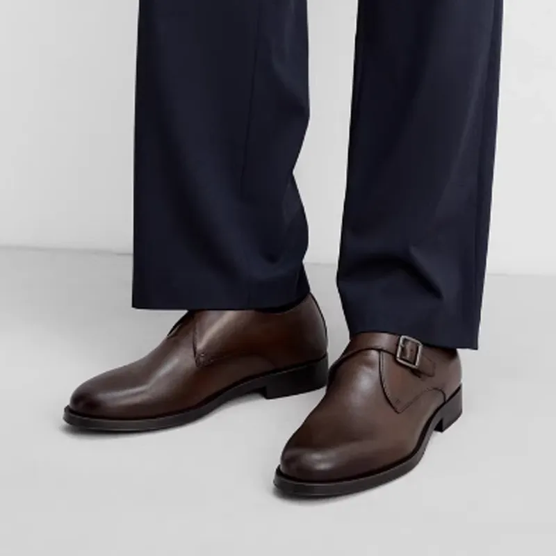 ZARA Dress Shoes Men Low Top Brown-3