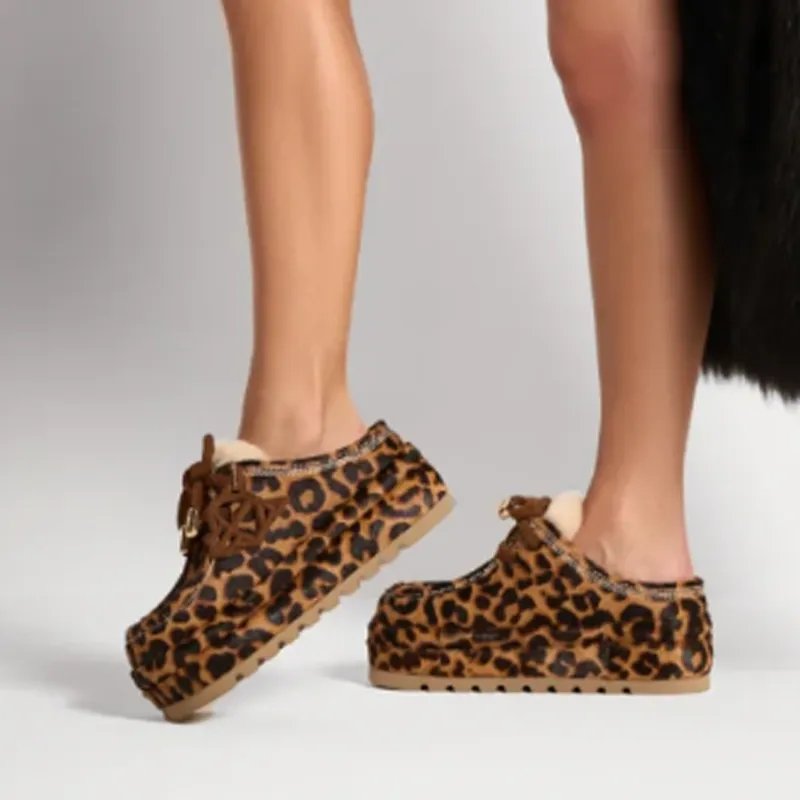 Naked Wolfe Abrasion Resistant Wrap toe Slippers Women's Leopard Print-3