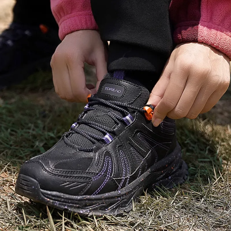 TOREAD Trekking Shoes/Hiking Shoes Warm Breathable Low-Top Outdoor Shoes Women's Black Fluorescent Orange-2