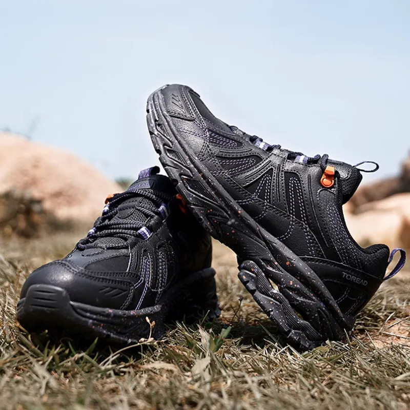 TOREAD Trekking Shoes/Hiking Shoes Warm Breathable Low-Top Outdoor Shoes Women's Black Fluorescent Orange-3