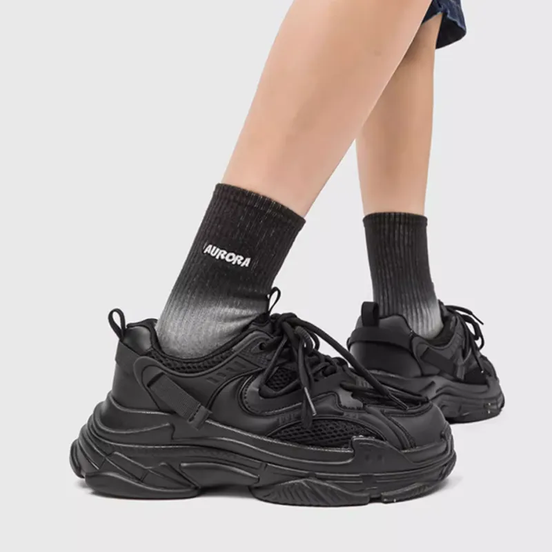Lingwuzhe Abrasion Resistant Breathable Height Increasing Low Top Chunky Sneakers Unisex-1