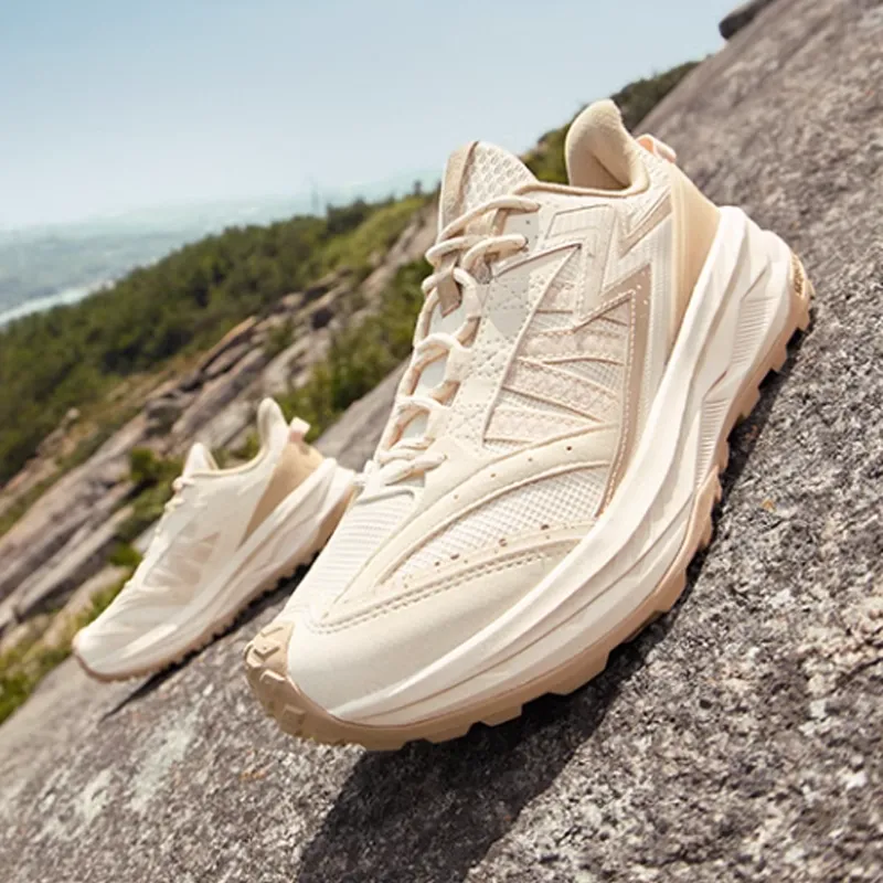 361° Cushioning Anti Slip And Wear Resistant Low Top Trail Running Sprint Running Shoes Women's Beige Brown-1