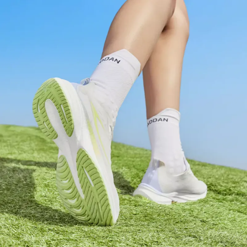 QIAODAN Light Speed 5.0PLUS Breathable Low Top Running Shoes Women's White Green Purple-7