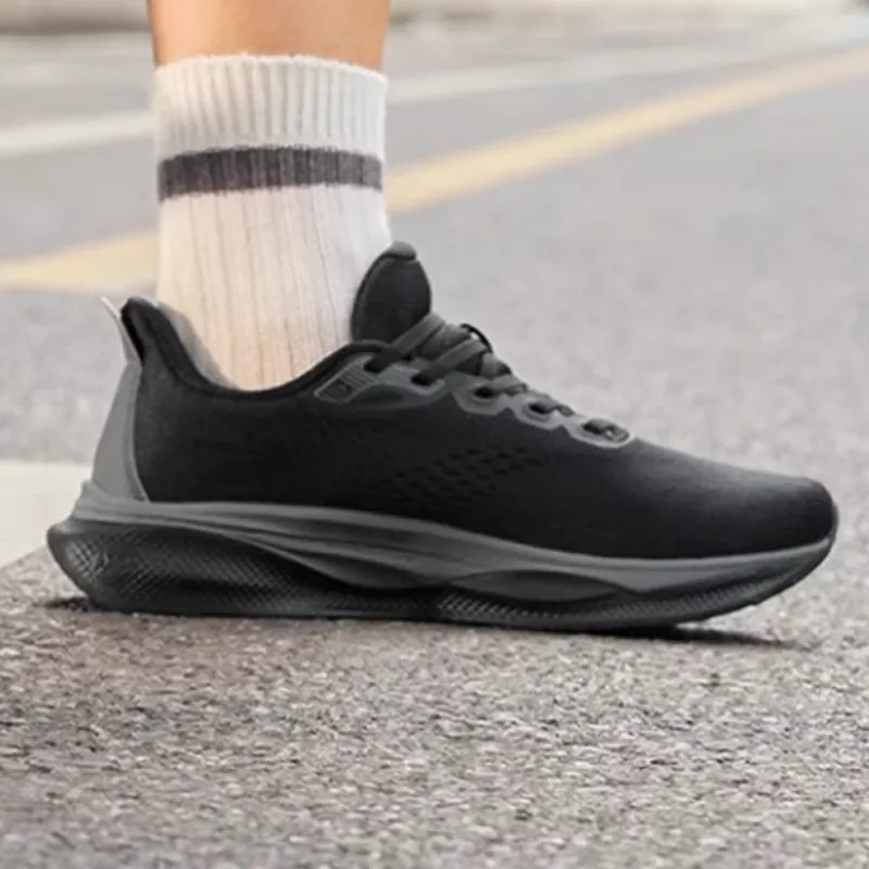 361° Anti Slip And Wear Resistant Coverage Low Top Sprint Running Shoes Unisex Black Gray-2