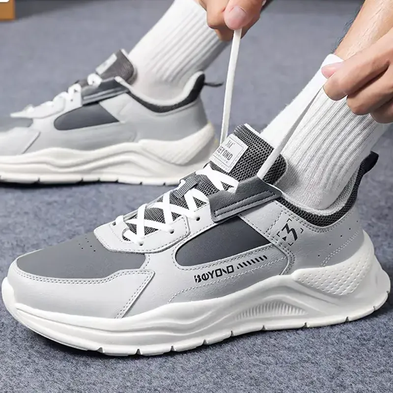 361° Anti-Slip And Wear-Resistant Lightweight Low-Top Casual Running Shoes Men's Gray-3