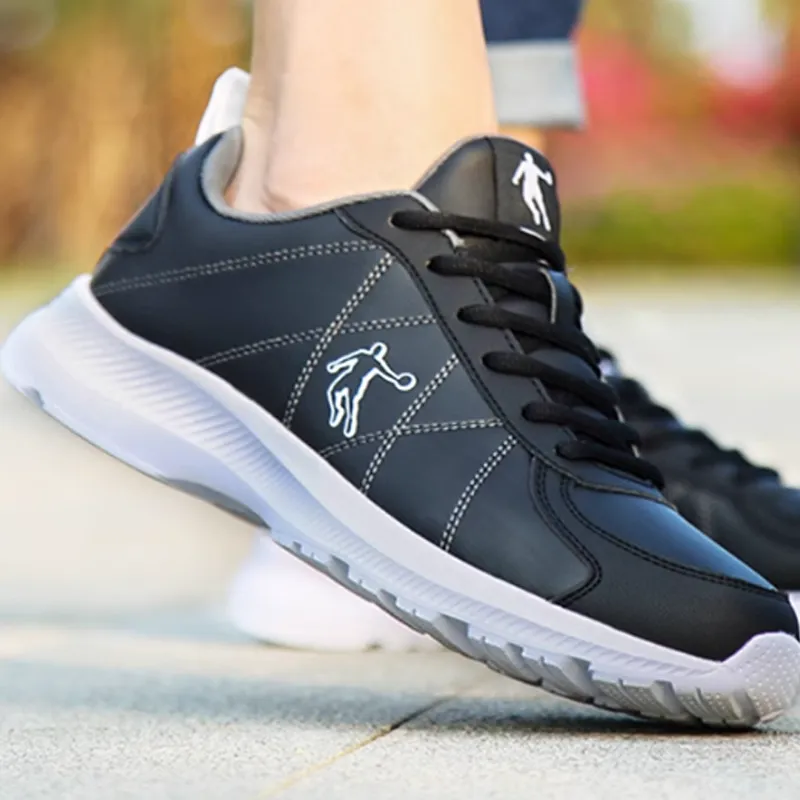 QIAODAN Cushioning Low-Top Running Shoes Men's Black White-4