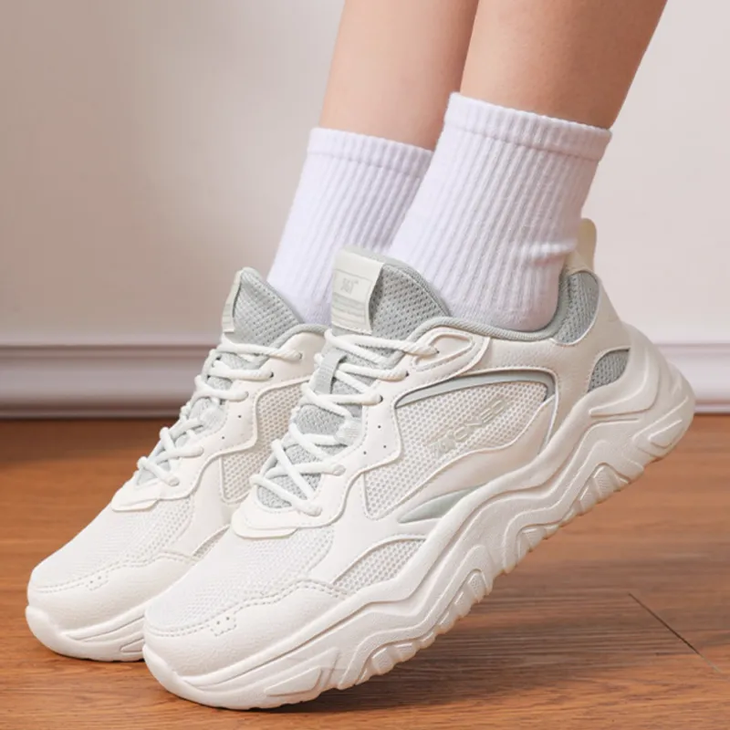 361° Cushioning, Slip Resistant, Lightweight Low Top Casual Shoes Women's White Gray Green-2