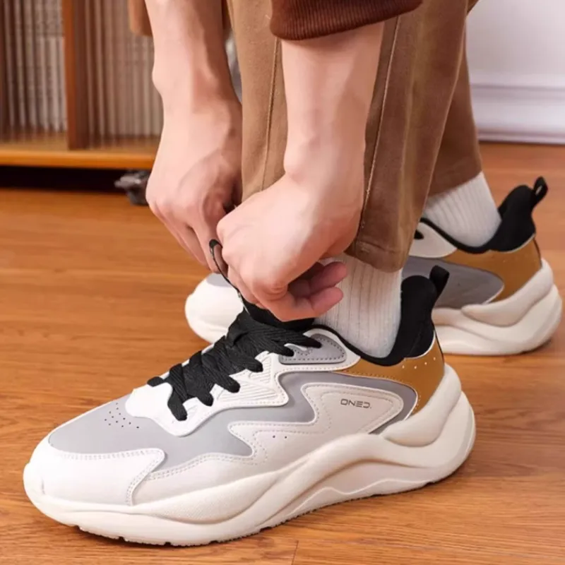 361° Wear resistant And Lightweight Low Top Running Shoes Men's Beige Gray-2