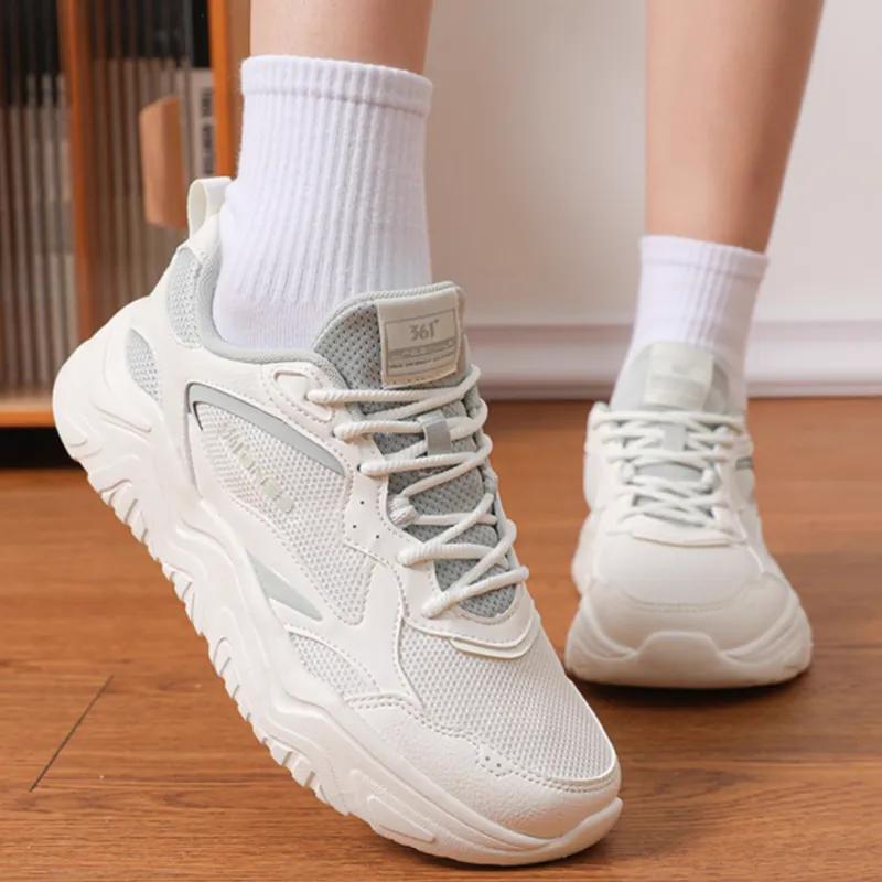 361° Cushioning, Slip Resistant, Lightweight Low Top Casual Shoes Women's White Gray Green-1