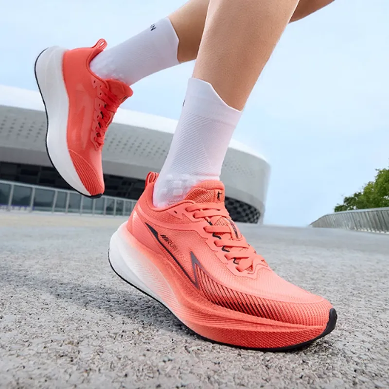 QIAODAN Cushioning, Slip Resistant, And Abrasion Resistant Low Top Casual Racing Running Shoes Men's Red-3