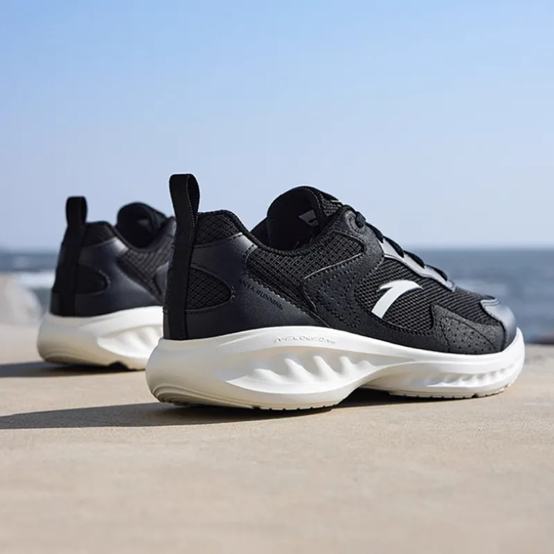 Anta Slip Resistant And Abrasion Resistant Coverage Low Top Casual Sprint Running Shoes Women's Black-1