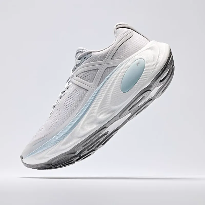 Anta Anti Slip Wear Resistant Low Top Casual Running Shoes Men's Gray White Blue-2