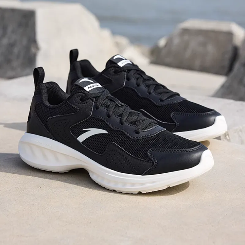 Anta Slip Resistant And Abrasion Resistant Coverage Low Top Casual Sprint Running Shoes Women's Black-2