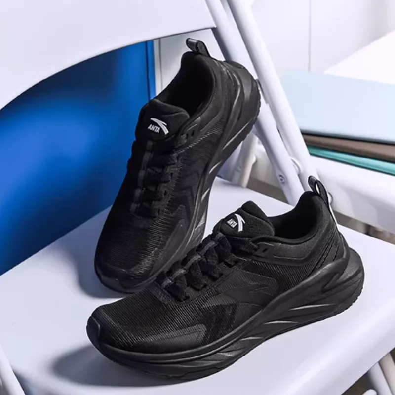 Anta Cushioning, Slip Resistant, And Abrasion Resistant Low Top Training Shoes Men's Black-1