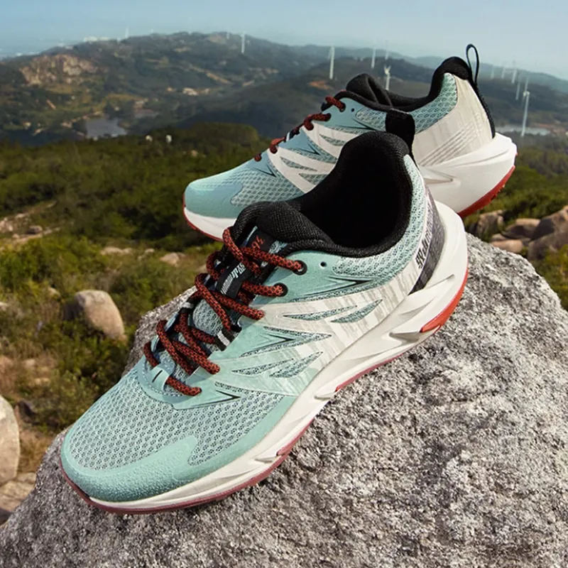 361° Yushan 2 Anti Slip Wear Resistant Low Top Trail Running Running Shoes Men's Green White-4