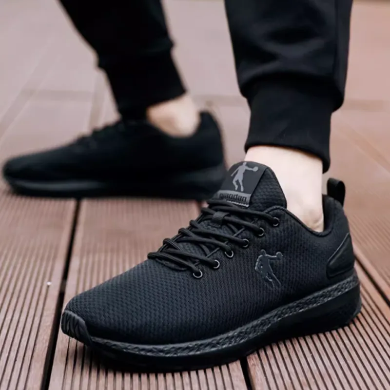 QIAODAN Breathable Low Top Running Shoes Men's Black-3