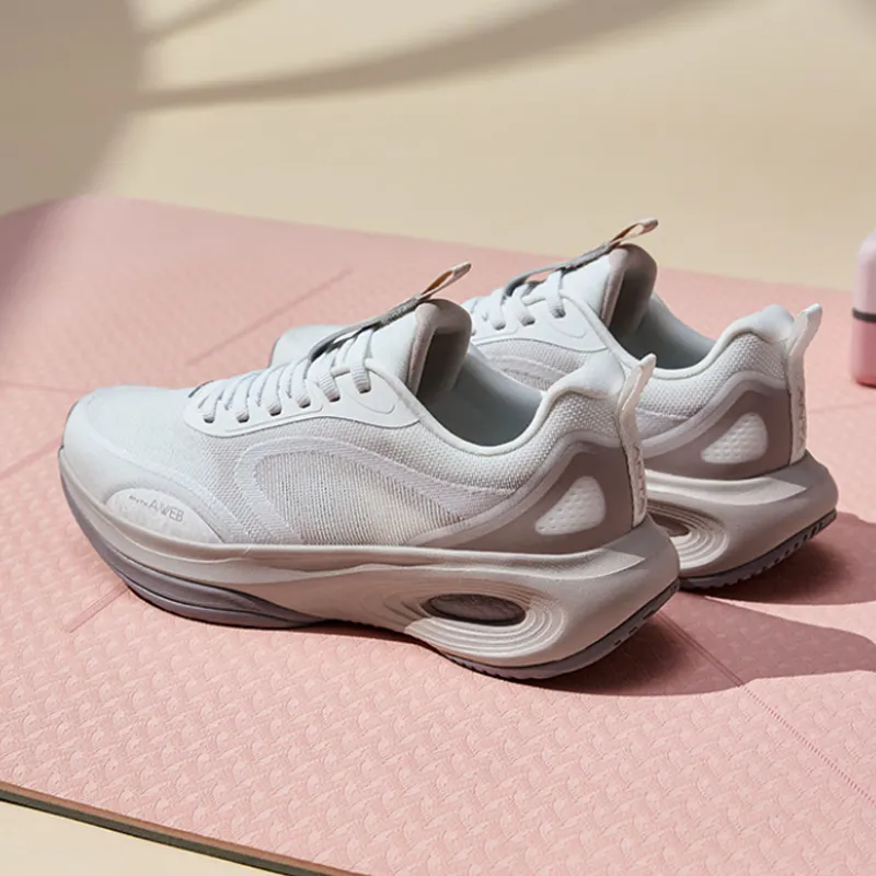 Anta Cushioning Low Top Running Shoes Women's White Pink-1