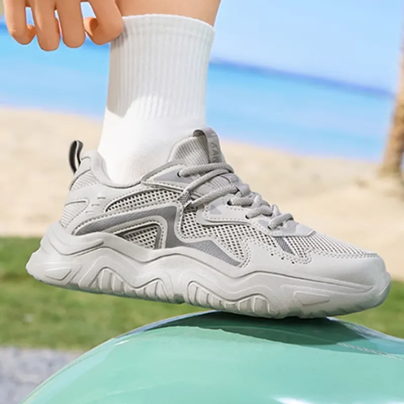361° Cushioning, Slip Resistant, And Abrasion Resistant Low Top Chunky Sneakers Women's Gray-2