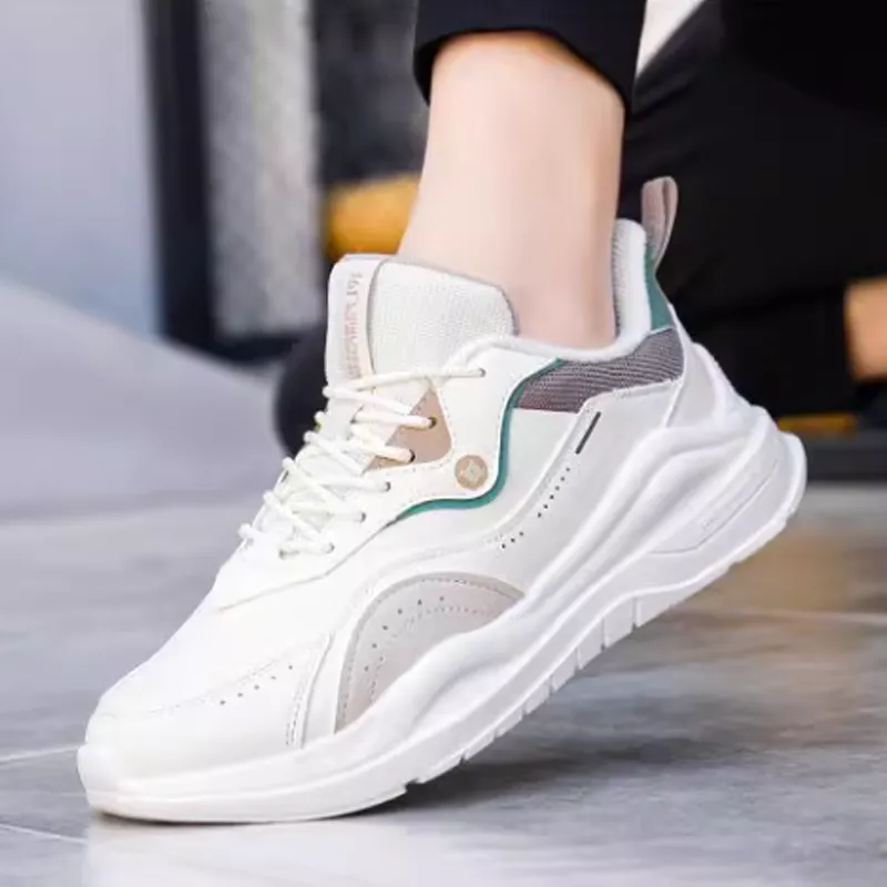 361° Cushioned Slip Resistant Low Top Casual Shoes Men's White Gray-1