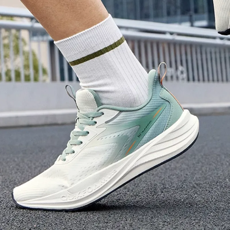 361° Slip Resistant And Breathable Low Top Casual Running Shoes Men's White Green-2