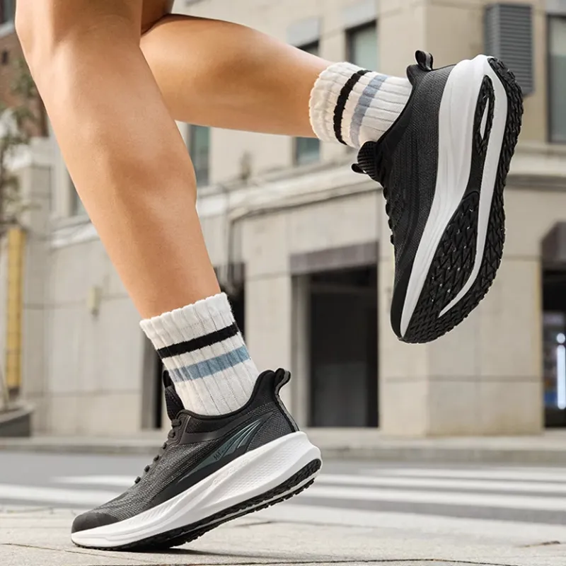 361° Wing Gundam 5.0 Anti Slip Wear Resistant Low Top Sprint Running Shoes Men's Black Gray-4