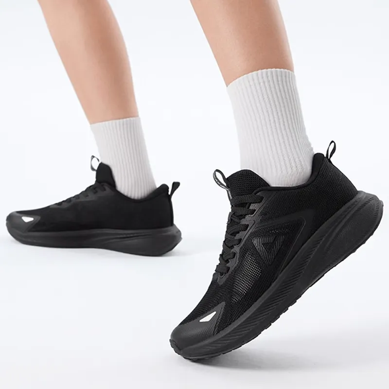 PEAK Breathable And Wear resistant Low Top Training Sprint City Commute Running Shoes Unisex All Black-4