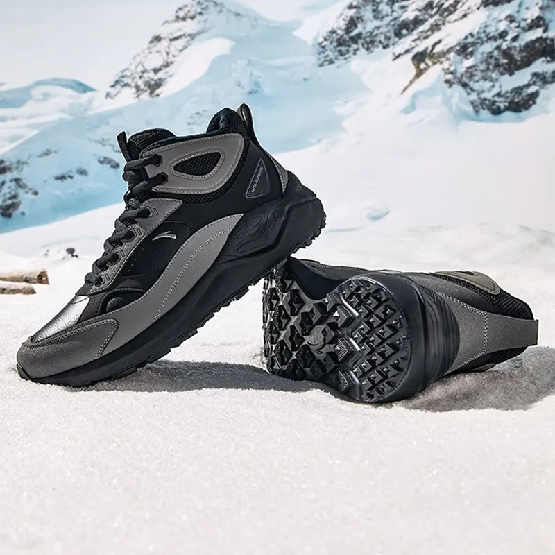 Anta Balance Thermal High Top Casual Shoes Men's Black Gray-2
