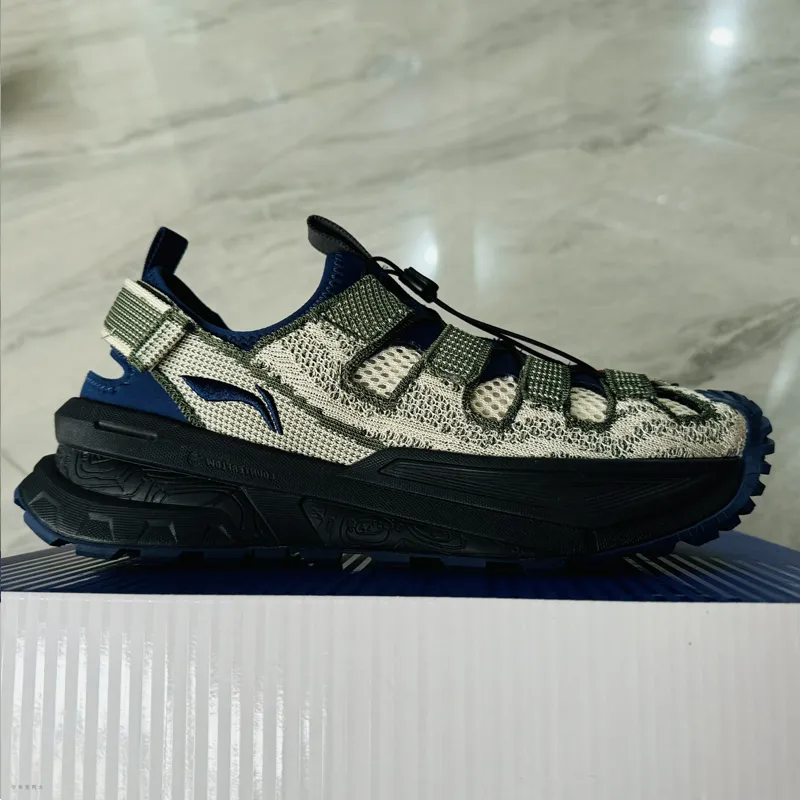 LiNing Breathable And Resilient River Trekking Shoes Unisex Beige Green-4