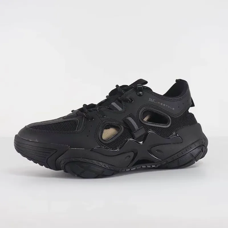361° Cushioning Wear Resistant Low Top Casual Shoes Men's Black-2
