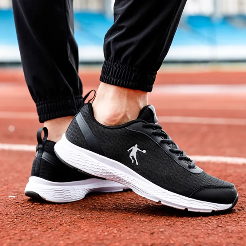 QIAODAN Cushioning Slip Resistant And Abrasion Resistant Low Top Running Shoes Men's Black-2