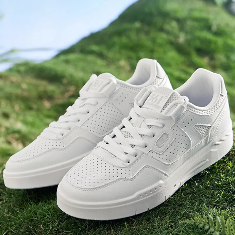 361° Slip Resistant Cushioning Low Top Skateboard Shoes Men's White Gray-2