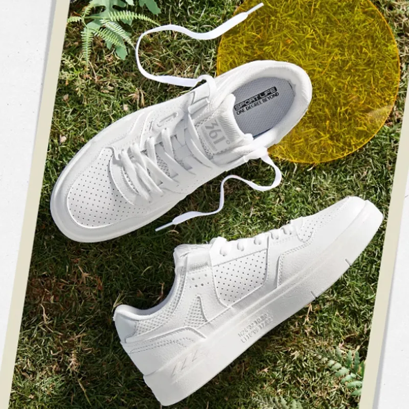 361° Slip Resistant Cushioning Low Top Skateboard Shoes Men's White Gray-3