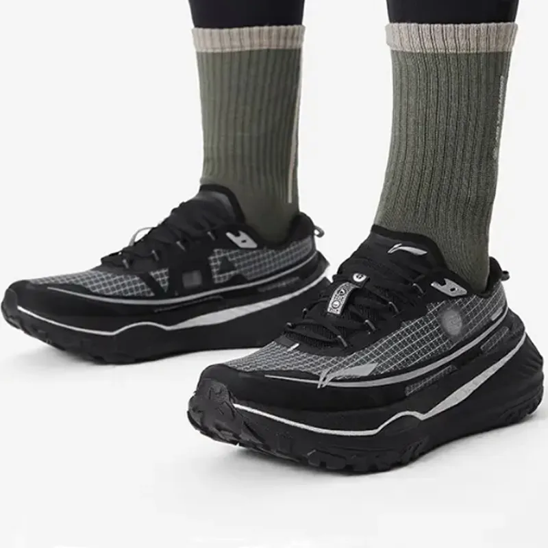 LiNing Di Lu V2 Cushioning Anti Slip And Wear Resistant Rebound Low Top Trail Running Shoes Men's Black-5