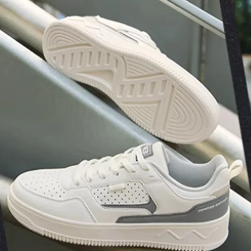 361° Slip Resistant Cushioning Low Top Skateboard Shoes Men's White Gray-3