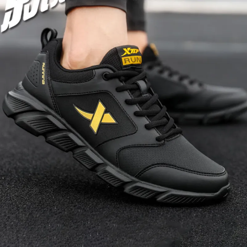 XTEP Cushioning Anti Slip And Wear Resistant Low Top Casual Shoes Men's Black Gold-2