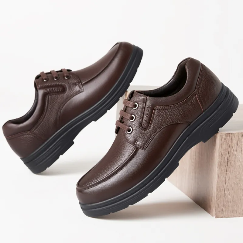 CAMEL Dress Shoes Men Low Top Black/Brown-3