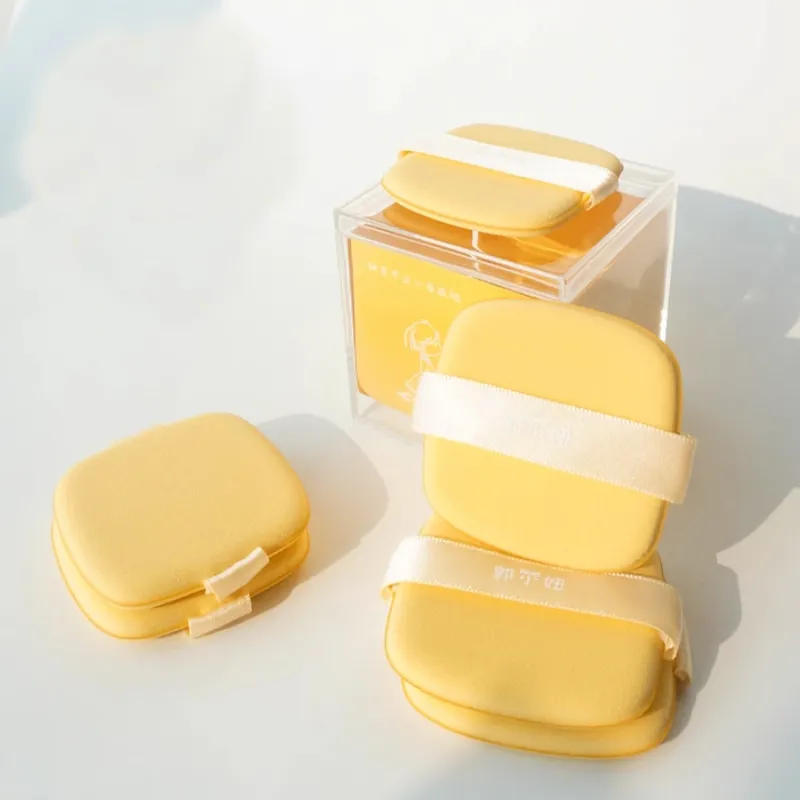 GUOXIAONIU Butter Short Handle Concealer Brush Butter Cookie Powder Puff Set Skin Friendly-2
