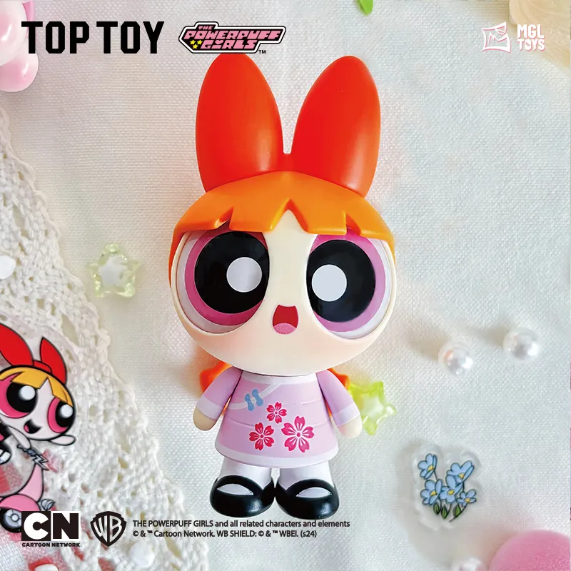 TOP TOY The Powerpuff Girls Spring Prelude Collection Bubbles Floral Fuzzy Hang Tag Box 14.76cm-3