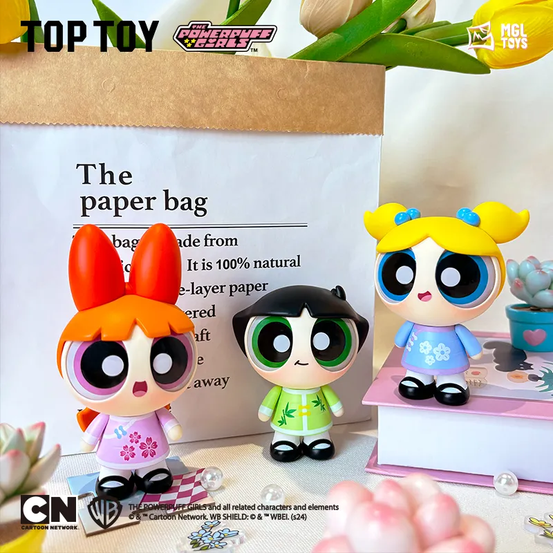 TOP TOY The Powerpuff Girls Spring Prelude Collection Bubbles Floral Fuzzy Hang Tag Box 14.76cm-2