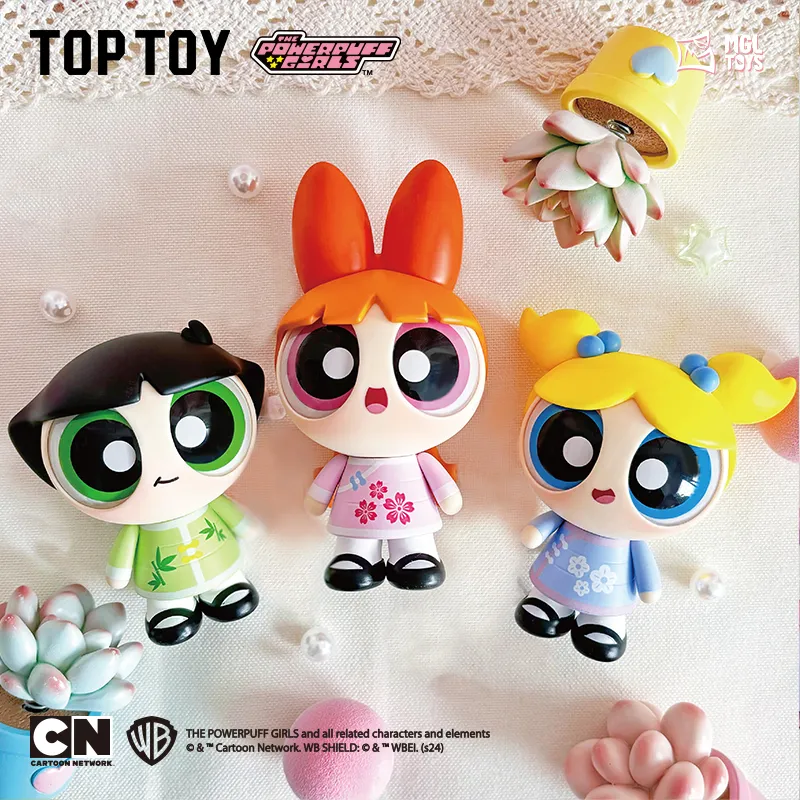 TOP TOY The Powerpuff Girls Spring Prelude Collection Bubbles Floral Fuzzy Hang Tag Box 14.76cm-1