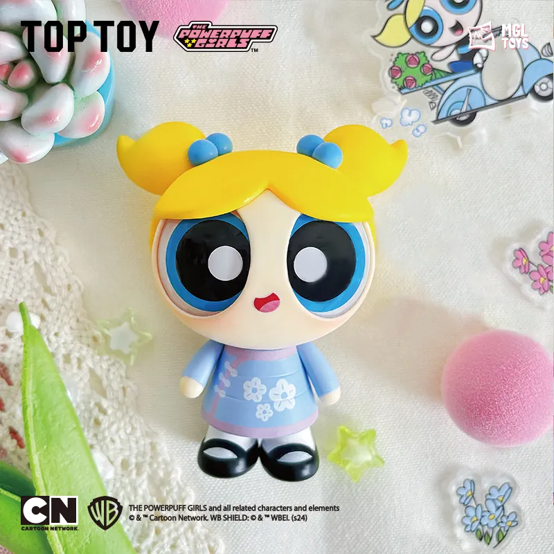 TOP TOY The Powerpuff Girls Spring Prelude Collection Bubbles Floral Fuzzy Hang Tag Box 14.76cm-4