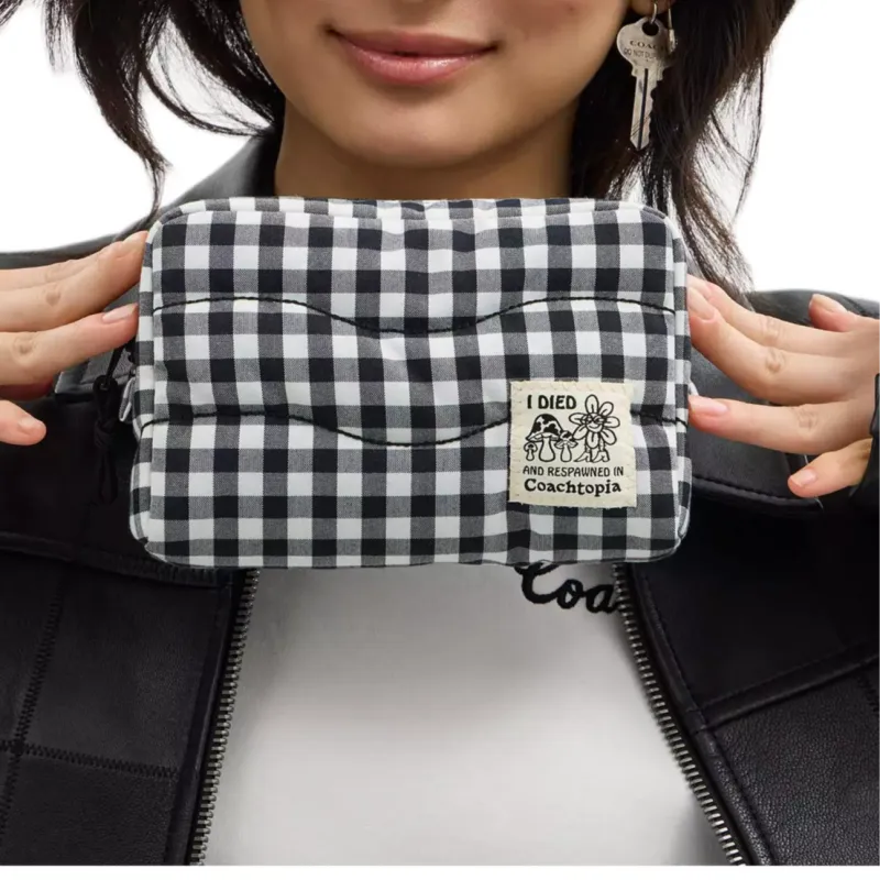 COACH Recycled Polyester Handbag Trumpets Women's Black-4